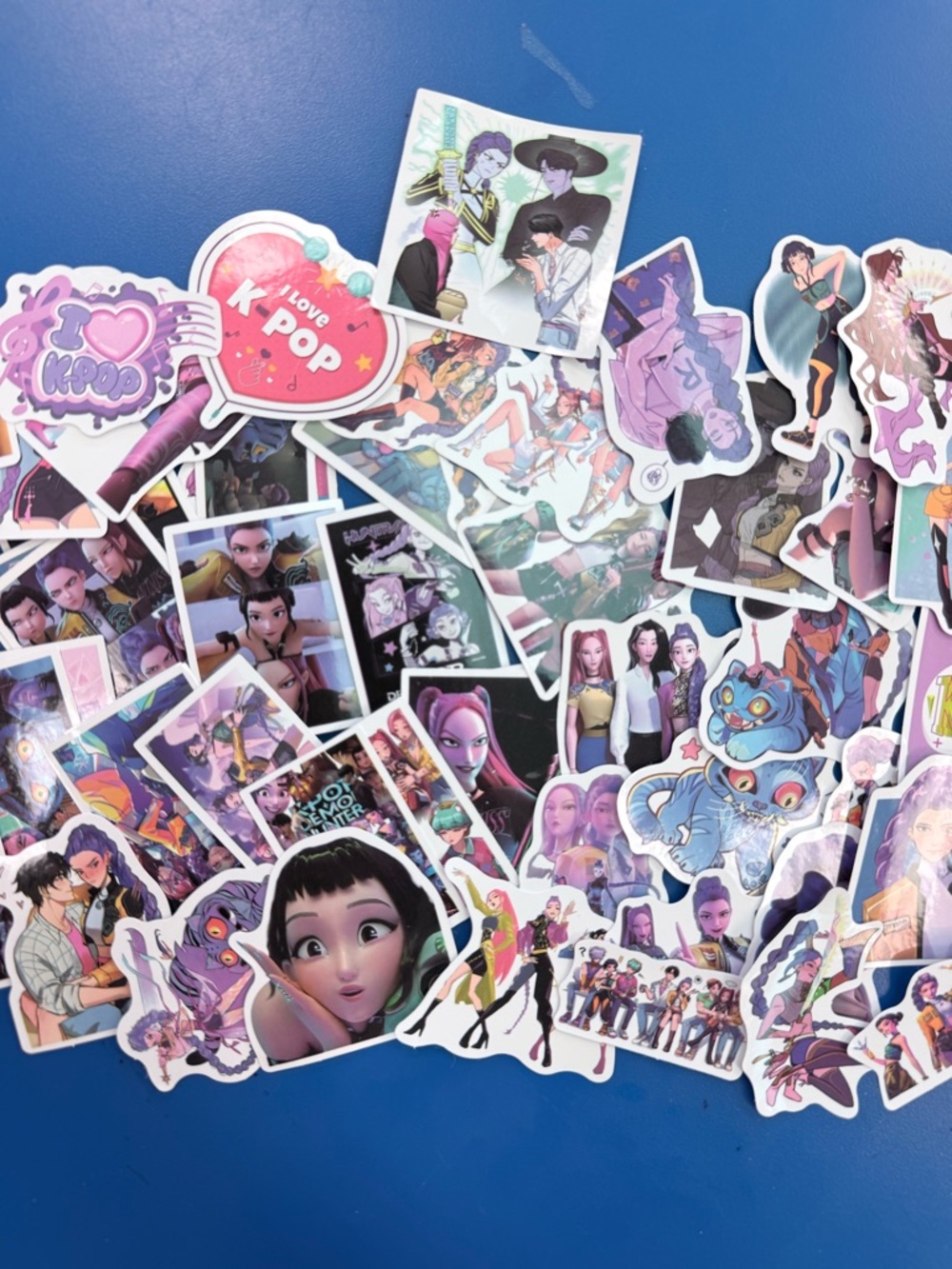 Purple K-Pop Character Sticker Pack for Kids Accessories